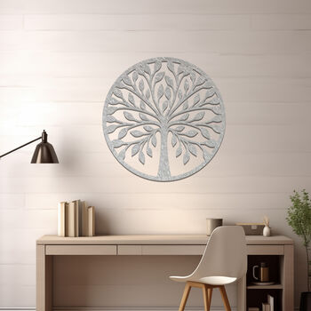 Modern Circular Metal Tree Wall Decor For Home Or Office, 9 of 11