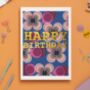 Personalised Happy Birthday Colourful Circle Design, thumbnail 2 of 4