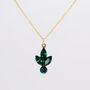 Emerald Green Crystal Cluster Pendant Necklace, thumbnail 3 of 5