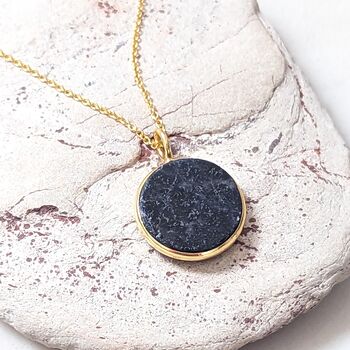 'The Circle' Sapphire September Birthstone Necklace, Gold Plated, 5 of 7