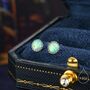 Sterling Silver 6mm Aqua Green Opal Stud Earrings, thumbnail 1 of 11