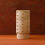 Stud Travertine Vase With Brass Accents, thumbnail 1 of 2