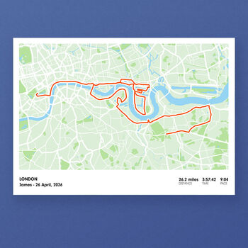 London Personalised Marathon Map Print, 4 of 5