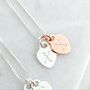Ss Rg Personalised Dinky Heart Duo Necklace, thumbnail 1 of 4