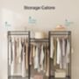 Clothes Rack Metal Hanging Rails Open Wardrobe Storage, thumbnail 6 of 12