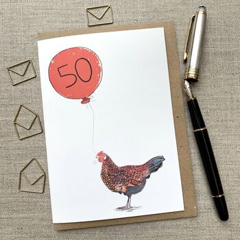 Personalised Derbyshire Redcap Hen Birthday Card, 2 of 4