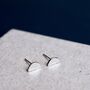 Sterling Silver Semi Circle Stud Earrings, thumbnail 1 of 7