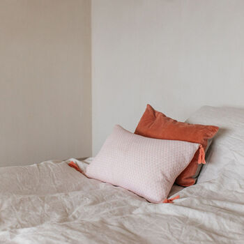 Misi Washed Coral Velvet Cushion, 2 of 7