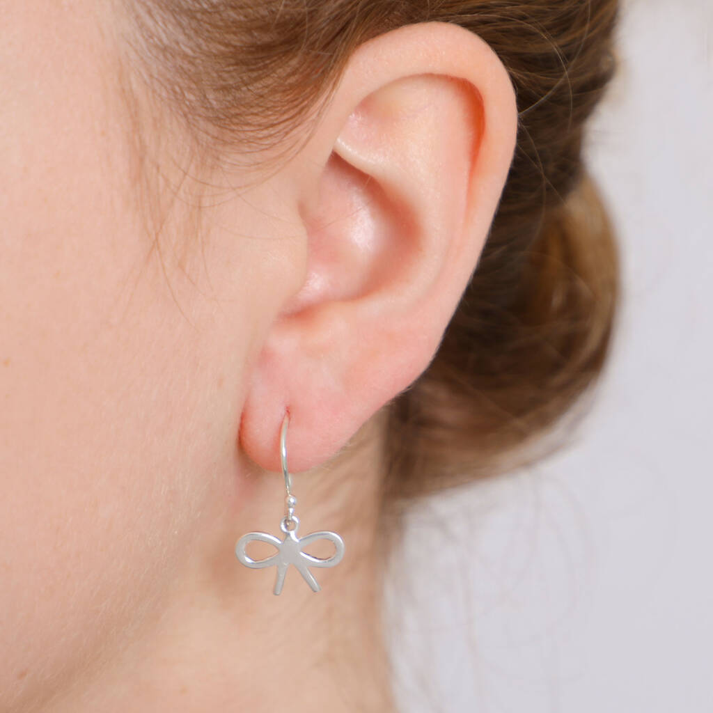 Textured Bow Earrings in Silver | Altar'd State