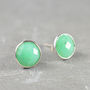 Cressida Stud Earrings Chrysoprase And Silver, thumbnail 2 of 3