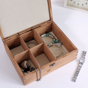 Personalised Name Wooden 'Jewels' Jewellery Box, 4 of 6