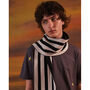 Stripes Wool And Cashmere Scarf Black, thumbnail 1 of 3