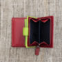 Personalised Small Mutlicolour Red Leather Purse, thumbnail 9 of 11