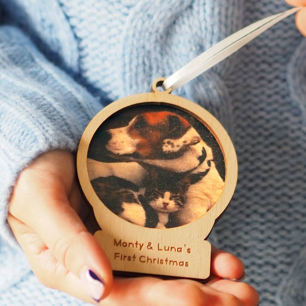 Personalised Christmas Pet Photo Bauble, 1 of 6