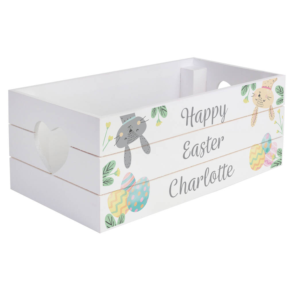 Personalised Easter White Wooden Crate By Blackdown Lifestyle