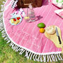 Personalised Circular Pink Picnic Blanket, thumbnail 1 of 4