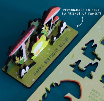 Personalised Cute Frog Birthday Pop Out Card, 3 of 5