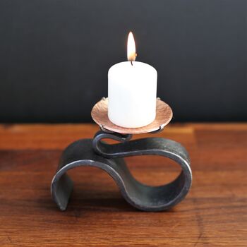 6th Anniversary Iron Fusion Scroll Candle Holder, 4 of 8