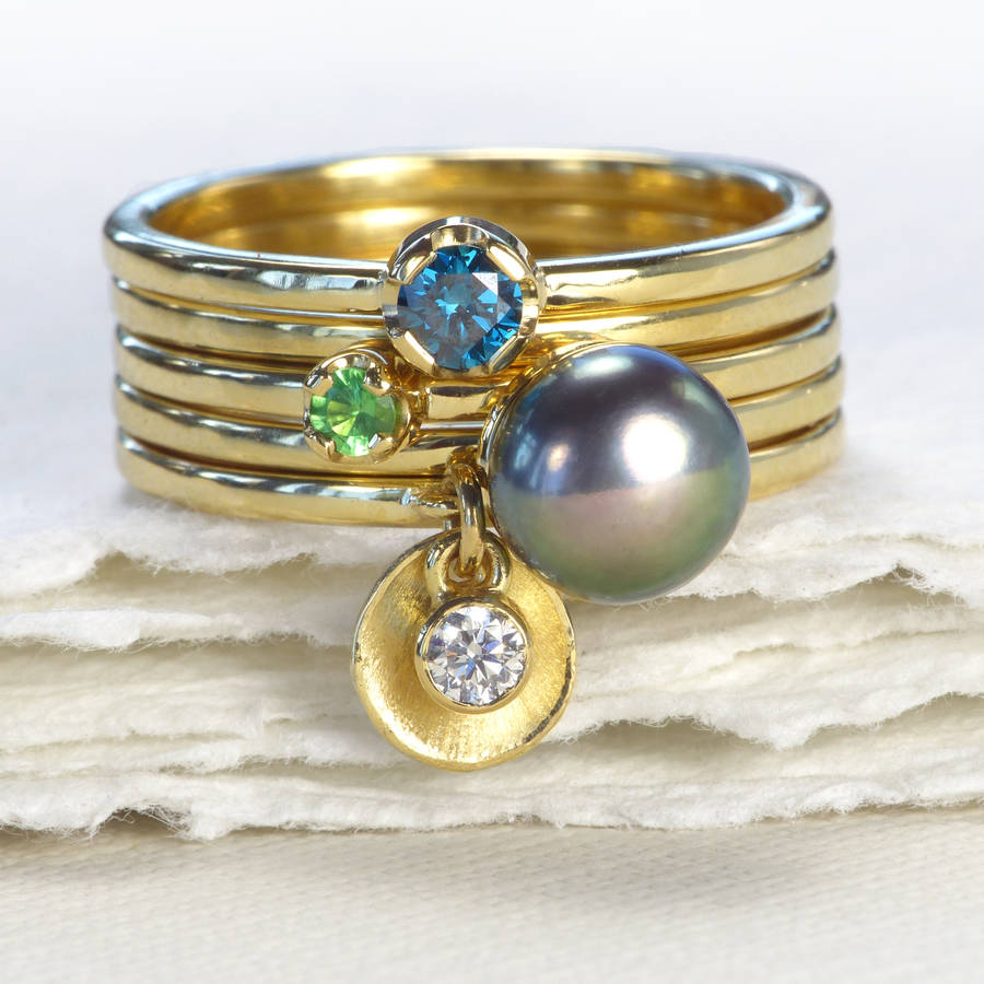 Stacking Rings – Set Of Five 18ct Gold Rings, K Half By Lilia Nash