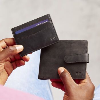 Vintage Leather Wallet And Card Holder Gift Set, 2 of 6