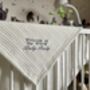 Personalised White Knitted Baby Blanket With Pom Poms, thumbnail 4 of 7