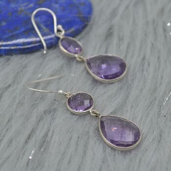 Amethyst 925 Silver Earrings: February Birthstone, 9 of 9