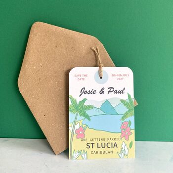 St Lucia Save The Date Luggage Tag, 2 of 8