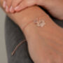 Rose Gold Plated Paw Print And Initial Bracelet, thumbnail 2 of 3