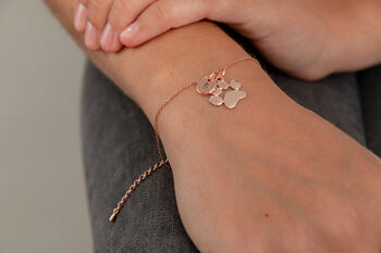 Rose Gold Plated Paw Print And Initial Bracelet, 2 of 3