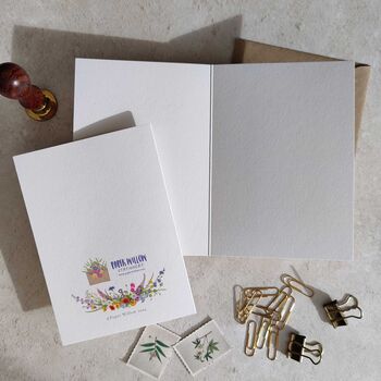 Set Of Six Different Purple And Blue Floral Notecards, 5 of 11