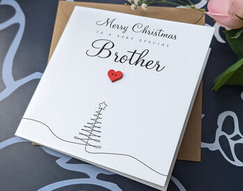 Personalised Handmade Christmas Card For Special Brother, 3 of 4