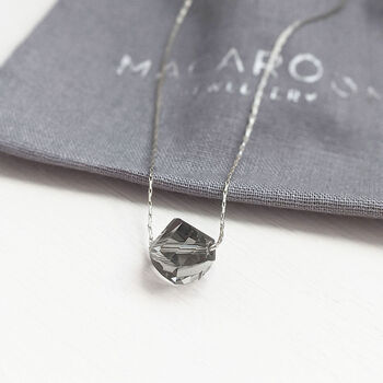 Black Diamond Helix Swarovski Necklace, 5 of 8