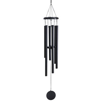Engraved 30 Inch Black Wind Chime For Garden Decoration, 6 of 12