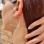 Sterling Silver Hammered Square Hoop Earrings, thumbnail 1 of 6