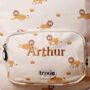 Personalised Trixie Backpack With Lively Lion Print For Nursery, School, Holiday, thumbnail 3 of 6