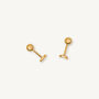 Minimalist Moon Stud 14k Gold Plated Earrings, thumbnail 5 of 5
