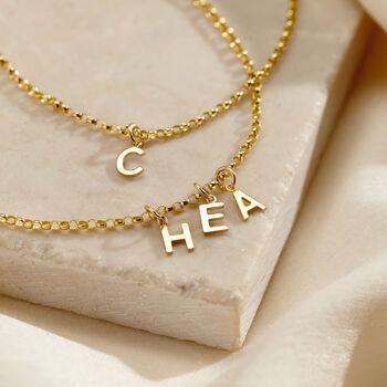 Petite 9ct Gold Multi Initial Bracelet, 2 of 6