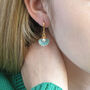 Enamel Shell Earrings With Pearl Detail, thumbnail 2 of 8
