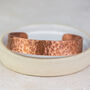 Personalised Unisex Wide Hammered Copper Cuff Bracelet, thumbnail 2 of 4