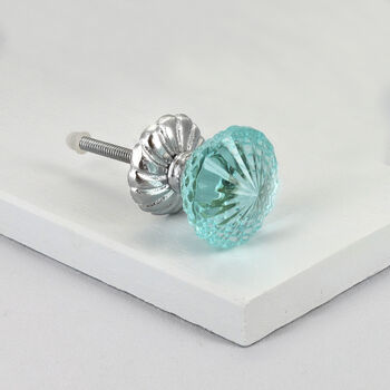 G Decor Harrison Crystal Glass Flower Swirl Pull Knobs, 3 of 7