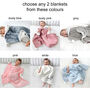 Personalised Twins Cable Knit Pom Pom Blankets, thumbnail 2 of 12