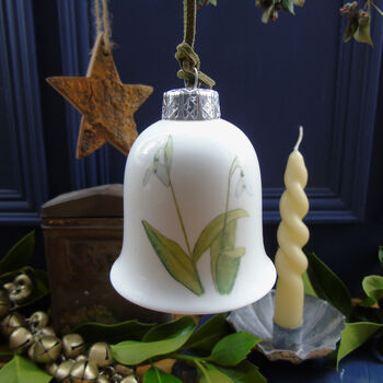 Snowdrops Fine Bone China Bell Decoration, 4 of 10