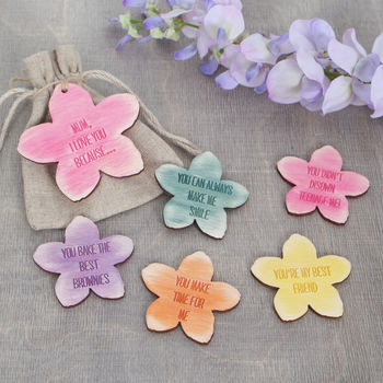 I Love You Because Personalised Message Flower Tokens, 4 of 4