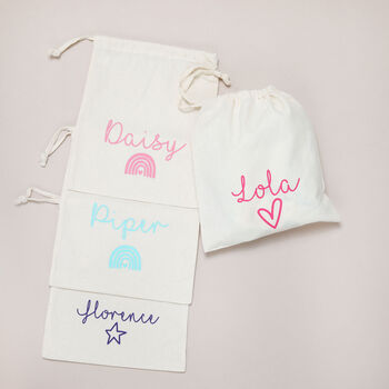 Personalised Cotton Drawstring Bag, 7 of 8
