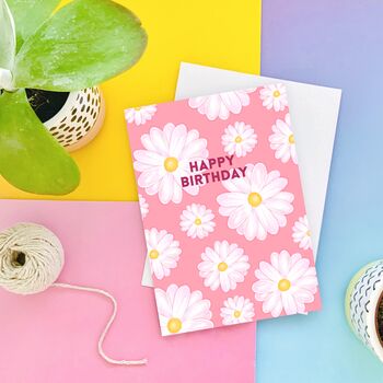 Pink Daisies Birthday Card, 4 of 5