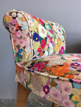 Vintage Vanity Chairs In House Of Hackney Fabric, 4 of 5