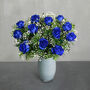 Dozen Blue Roses Bouquet Of Fresh Flowers, thumbnail 1 of 1