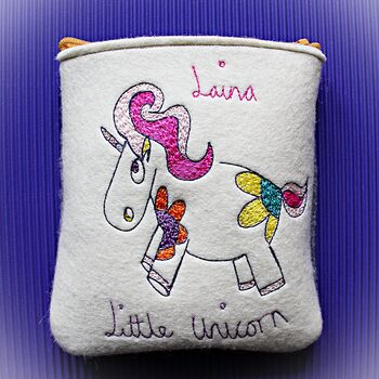 Personalised Unicorn Purse, Embroidered, 6 of 12