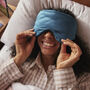 Oversized Silk Sleep Mask In Teal, thumbnail 1 of 8