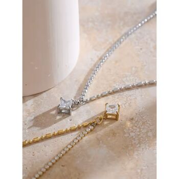 Monaco D’or Gold Crystal V Chandelier Diamond Necklace, 4 of 4